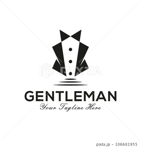 Vector silhouette gentleman suit icon logo design Vector silhouette gentleman suit icon logo design 106681955