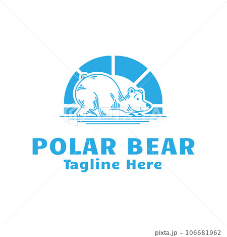 Vector polar bear iceberg icon logo design 106681962