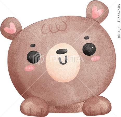 Cute Teddy bear watercolor cartoon hand painting illustration Cute Teddy bear watercolor cartoon hand painting illustration 106682303