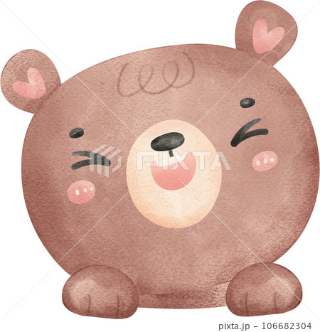 Cute Teddy bear watercolor cartoon hand painting illustration 106682304