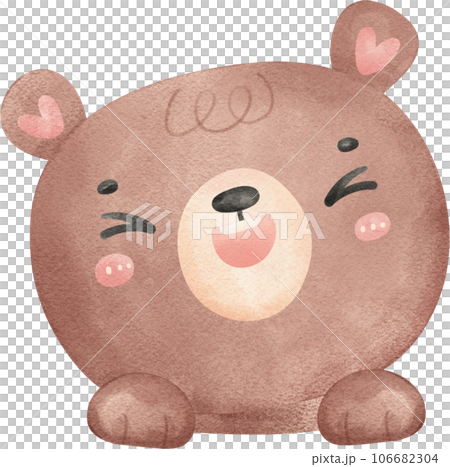 Cute Teddy bear watercolor cartoon hand painting illustration 106682304