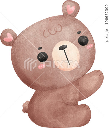Cute Teddy bear watercolor cartoon hand painting illustration Cute Teddy bear watercolor cartoon hand painting illustration 106682309