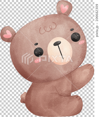Cute Teddy bear watercolor cartoon hand painting illustration Cute Teddy bear watercolor cartoon hand painting illustration 106682309