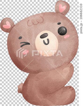 Cute Teddy bear watercolor cartoon hand painting illustration 106682310