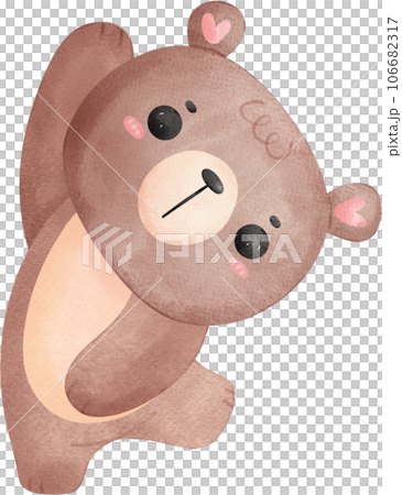 Cute Teddy bear watercolor cartoon hand painting illustration Cute Teddy bear watercolor cartoon hand painting illustration 106682317