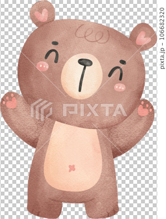 Cute Teddy bear watercolor cartoon hand painting illustration Cute Teddy bear watercolor cartoon hand painting illustration 106682320