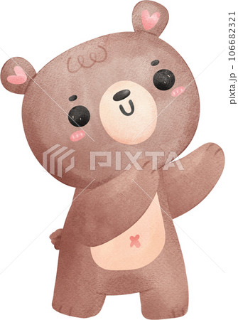 Cute Teddy bear watercolor cartoon hand painting illustration Cute Teddy bear watercolor cartoon hand painting illustration 106682321