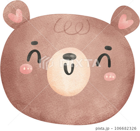 Cute Teddy bear watercolor cartoon hand painting illustration 106682326