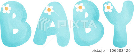 cute teddy bear baby shower boy watercolor hand painting illustration 106682420