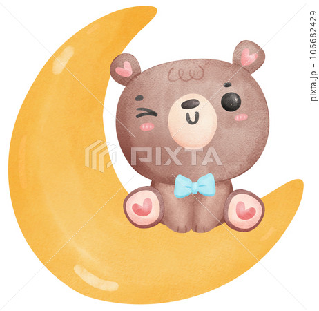 cute teddy bear baby shower boy watercolor hand painting illustration cute teddy bear baby shower boy watercolor hand painting illustration 106682429