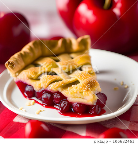 Tasty cherry pie, Slice of delicious fresh cherry pie picture Tasty cherry pie, Slice of delicious fresh cherry pie picture 106682463