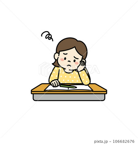 勉強が嫌いな女の子のイラスト 106682676