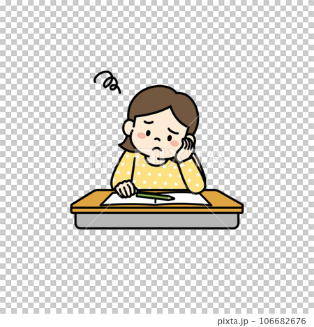 勉強が嫌いな女の子のイラスト 106682676