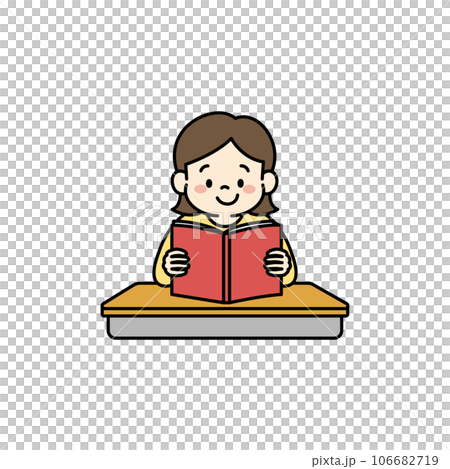 Illustration of a girl reading 106682719