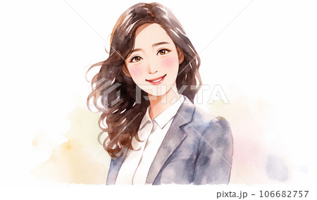 微笑むスーツの女性　AI生成画像 106682757