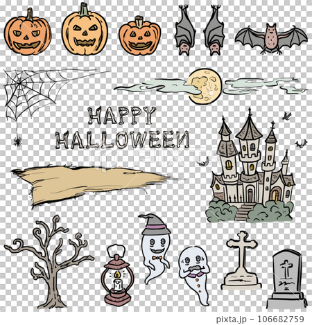 Halloween illustration material set 106682759