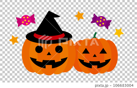 兩個並排的南瓜燈 兩個並排的南瓜燈 106683004