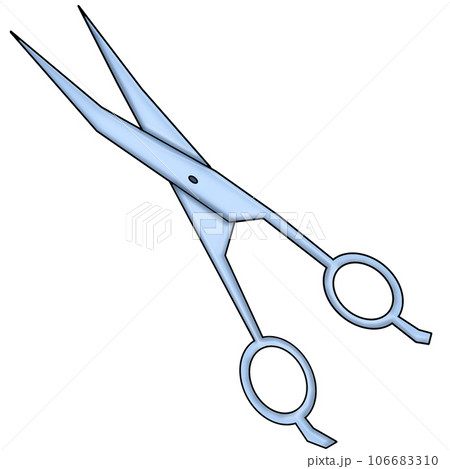 illustration of a blue scissors illustration of a blue scissors 106683310