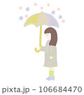 雨の日に傘をさす女の子のイラスト 106684470