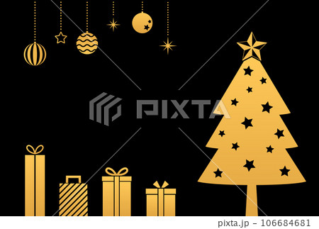 イラスト_クリスマスツリー_ゴールド イラスト_クリスマスツリー_ゴールド 106684681