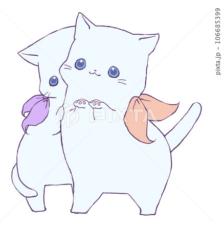 お菓子がほしい白子猫のきょうだい お菓子がほしい白子猫のきょうだい 106685399