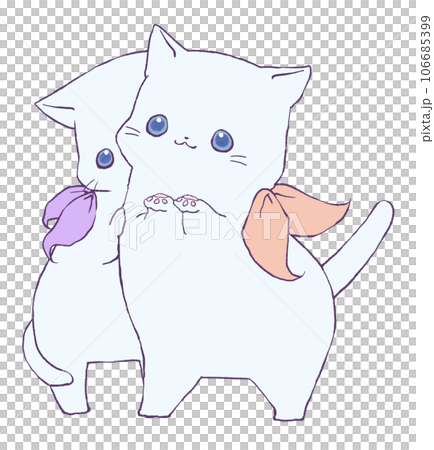 お菓子がほしい白子猫のきょうだい お菓子がほしい白子猫のきょうだい 106685399