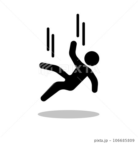 落ちていく人のシルエットアイコン 落ちていく人のシルエットアイコン 106685809
