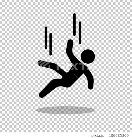 落ちていく人のシルエットアイコン 落ちていく人のシルエットアイコン 106685809