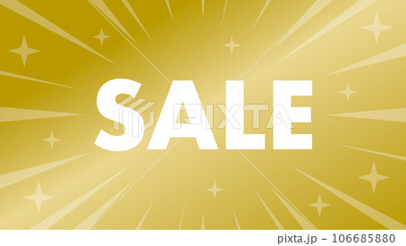 SALE　集中線　セール　金色　背景　シンプル 106685880