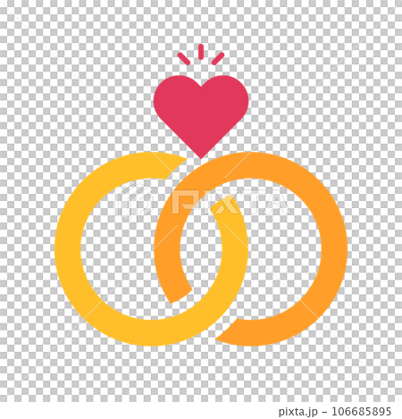 Heart mark and wedding ring. engagement. vector. 106685895
