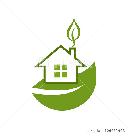 Green house and Leaf logo template 106685968