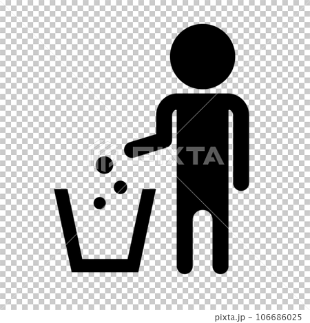 Icon of a person throwing away trash Icon of a person throwing away trash 106686025
