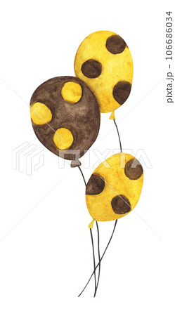 Watercolor painting of Bunch of Balloons. Watercolor painting of Bunch of Balloons. 106686034
