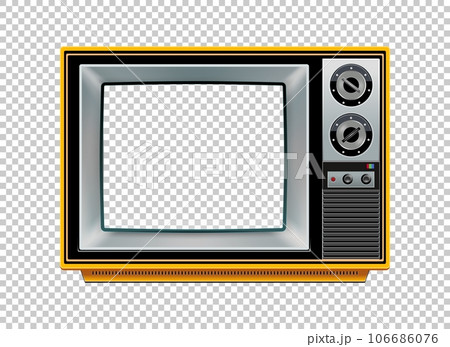 Vector retro television mock up isolated on transparent grid 106686076