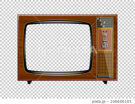 Vector retro television mock up isolate on transparent grid 106686105