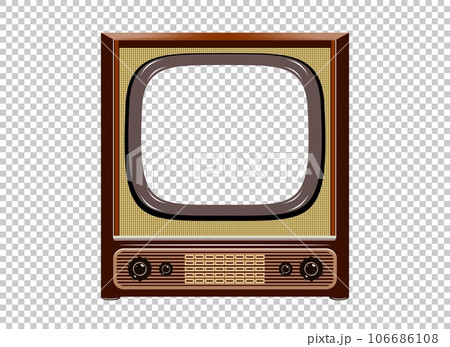 Vector retro television mock up isolate on transparent grid Vector retro television mock up isolate on transparent grid 106686108