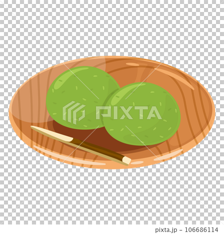 Mugwort Daifuku wooden plate Mugwort Daifuku wooden plate 106686114