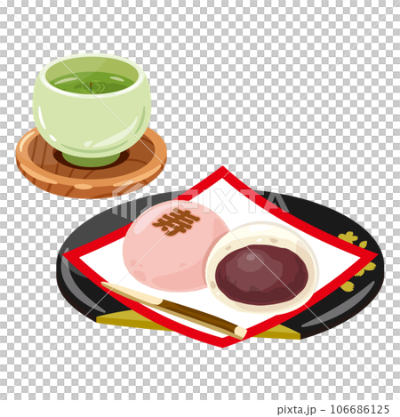 紅白まんじゅう　お茶セット 106686125
