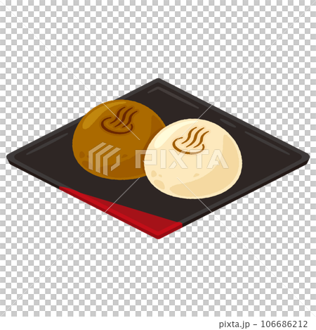 Hot spring manju square black plate 106686212