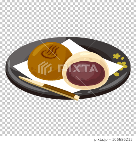 溫泉饅頭、豆沙、黑盤、橫切面 106686213