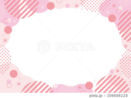 水玉　幾何学　キラキラ　フレーム 　ピンク 106686228