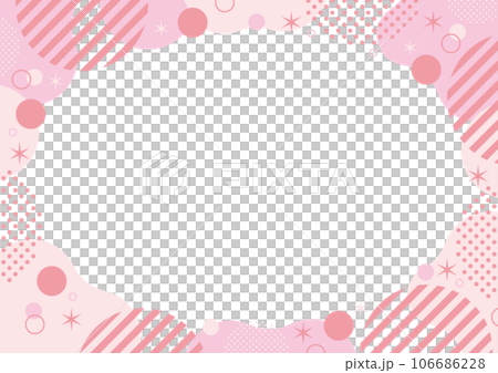 水玉　幾何学　キラキラ　フレーム 　ピンク 106686228