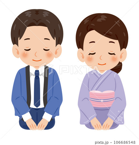 女将　若旦那　お辞儀 106686548