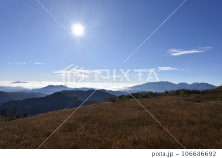 帝釈山から田代山へ、登山、福島県 106686692