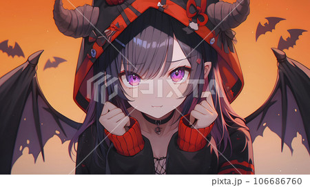 ハロウィンコスプレ 小悪魔風コスプレのかわいい女の子「AI生成画像」 ハロウィンコスプレ 小悪魔風コスプレのかわいい女の子「AI生成画像」 106686760