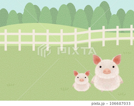 ブタの背景（画用紙） 106687033