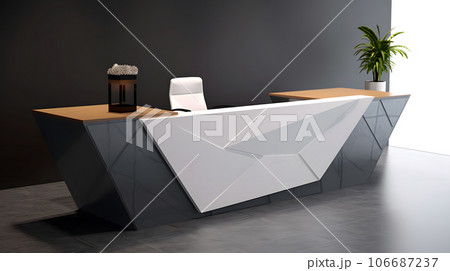 シンプルなオフィスの受付デスク　AI画像 106687237