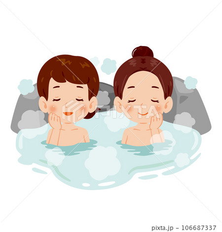 温泉に浸かる女性二人 106687337