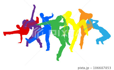 Dancers Silhouette Street Dance Poses Silhouettes Dancers Silhouette Street Dance Poses Silhouettes 106687853