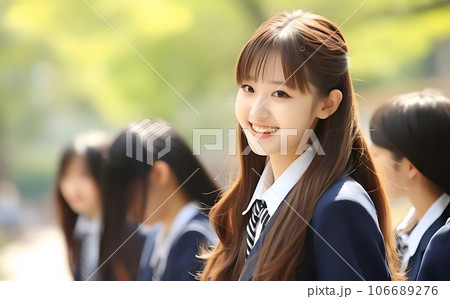 通学中の女子学生1 通学中の女子学生1 106689276